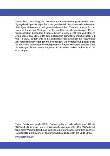 Produktbild: Ertragsteuerliche Behandlung der doppelst&ouml;ckigen Personengesellschaft