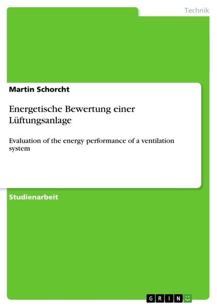 Produktbild: Energetische Bewertung einer L&uuml;ftungsanlage
