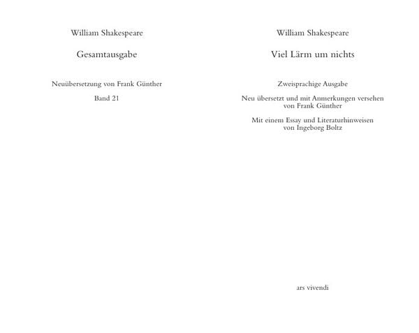 Produktbild: Viel L&auml;rm um nichts /Much Ado About Nothing -zweisprachige Ausgabe