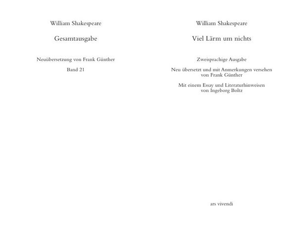 Produktbild: Viel L&auml;rm um nichts /Much Ado About Nothing -zweisprachige Ausgabe