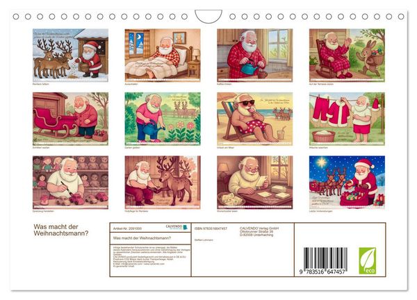Produktbild: Was macht der Weihnachtsmann? (Wandkalender 2026 DIN A4 quer), CALVENDO Monatskalender