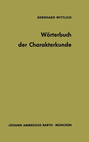 Produktbild: W&ouml;rterbuch der Charakterkunde