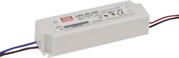 Mean Well LPC-20-350 LED-Treiber Konstantstrom 16.8 W 0.35 A 9 - 48 V/DC nicht dimmbar, Überlastschutz 1 St.