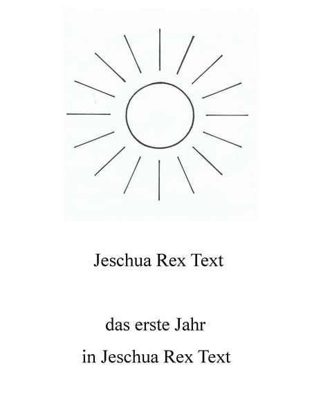Das erste Jahr in Jeschua Rex Text, Taschenbuch von Jeschua Rex Text, BoD – Books on Demand, 9783741205798