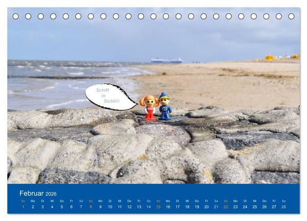 Produktbild: An der Waterkant mit Jan Cux und Cuxi (Tischkalender 2026 DIN A5 quer), CALVENDO Monatskalender