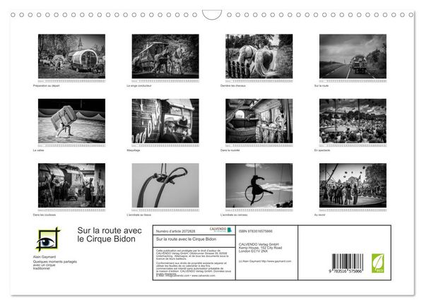 Produktbild: Sur la route avec le Cirque Bidon (Calendrier mural 2026 DIN A3 vertical), CALVENDO calendrier mensuel