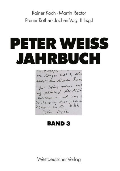 Produktbild: Peter Weiss Jahrbuch 3
