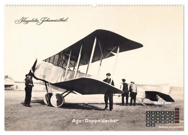 Produktbild: Doppeldecker entdeckt auf historischen Postkarten (Wandkalender 2026 DIN A2 quer), CALVENDO Monatskalender
