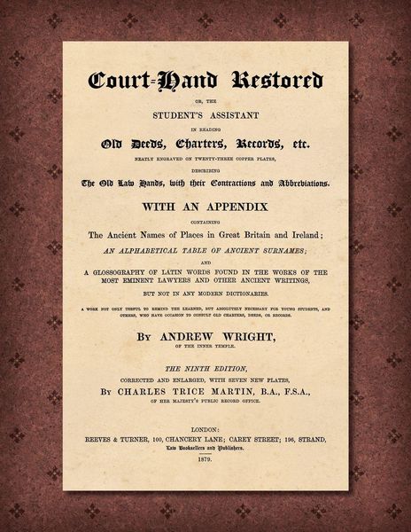 Produktbild: Court-Hand Restored [1879]