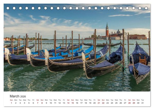 Produktbild: Romantic colors in Venice (Desk Calendar 2026 DIN A5 landscape), CALVENDO 12 Month DeskCalendar
