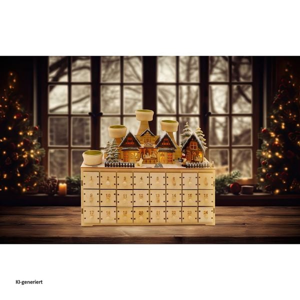 Produktbild: HTI-Living Adventsleuchter mit Adventskalender zum Bef&uuml;llen