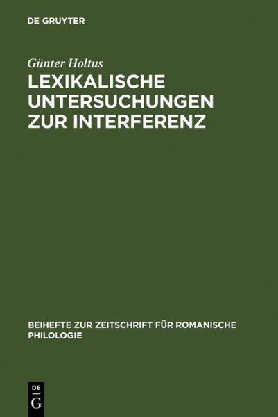 Produktbild: Lexikalische Untersuchungen zur Interferenz