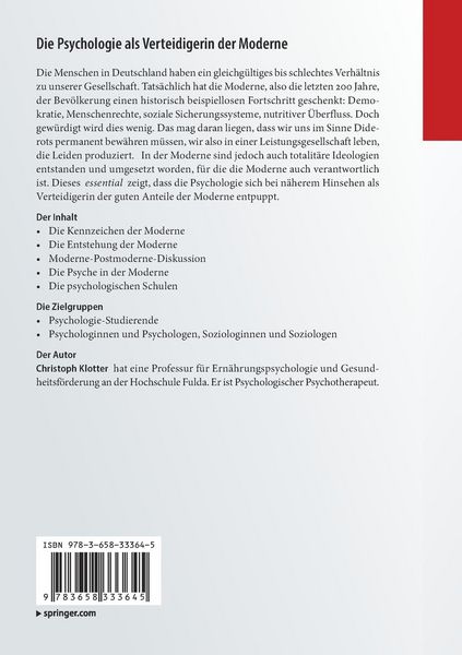 Produktbild: Die Psychologie als Verteidigerin der Moderne