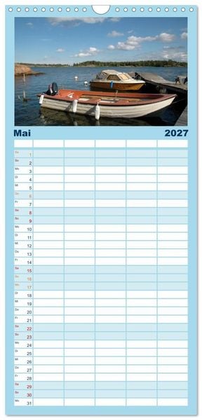 Produktbild: Familienplaner 2027 - Wundervolles Schweden mit 5 Spalten (Wandkalender, 21 x 45 cm) CALVENDO