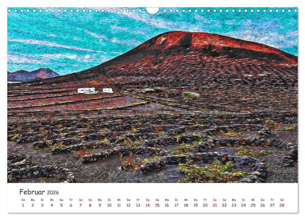 Produktbild: Lanzarote & La Graciosa - Im Stil von Vicent van Gogh (Wandkalender 2026 DIN A3 quer), CALVENDO Monatskalender