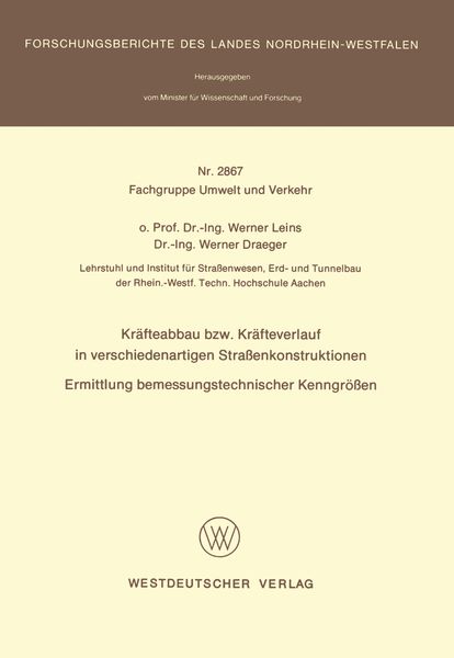 Produktbild: Kr&auml;fteabbau bzw. Kr&auml;fteverlauf in verschiedenartigen Stra&szlig;enkonstruktionen