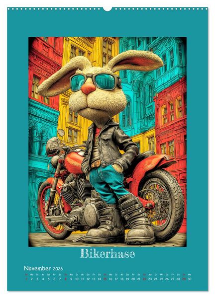 Produktbild: Urban Rabbits. Coole Stadthasen mit Charakter (hochwertiger Premium Wandkalender 2026 DIN A2 hoch), Kunstdruck in Hochglanz