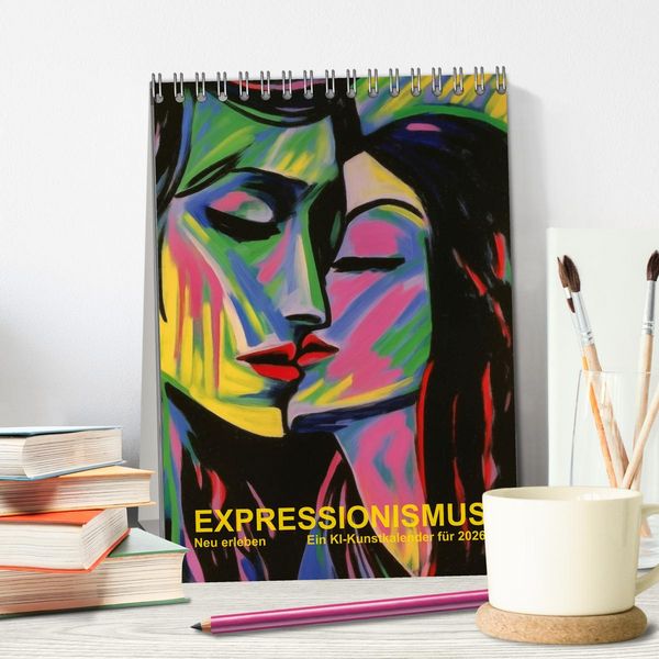 Produktbild: EXPRESSIONISMUS Neu Erleben Ein KI-Kunstkalender (Tischkalender 2026 DIN A5 hoch), CALVENDO Monatskalender