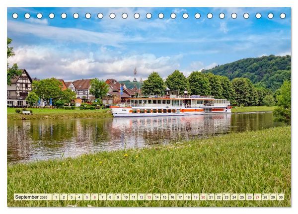 Produktbild: Bodenwerder - entz&uuml;ckende M&uuml;nchhausen-Stadt an der Oberweser (Tischkalender 2026 DIN A5 quer), CALVENDO Monatskalender