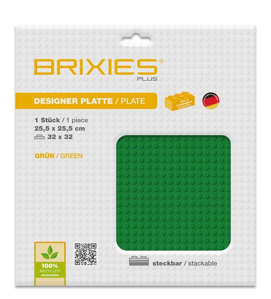Produktbild: BRIXIES 225008 - Platte 32 x 32 Basic gr&uuml;n, Bauplatte, 1 St&uuml;ck