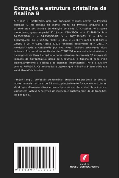 Produktbild: Extra&ccedil;&atilde;o e estrutura cristalina da fisalina B