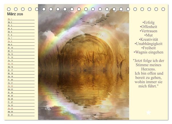 Produktbild: Tarot. Spirituell durch das Jahr (Tischkalender 2026 DIN A5 quer), CALVENDO Monatskalender