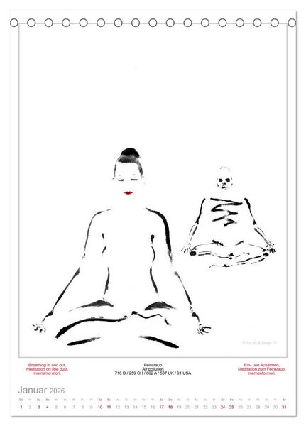 Produktbild: TOTENTANZ HERRENWAHL Haiku Zenga Photo DANCE OF DEATH MEN'S CHOICE (Tischkalender 2026 DIN A5 hoch), CALVENDO Monatskalender