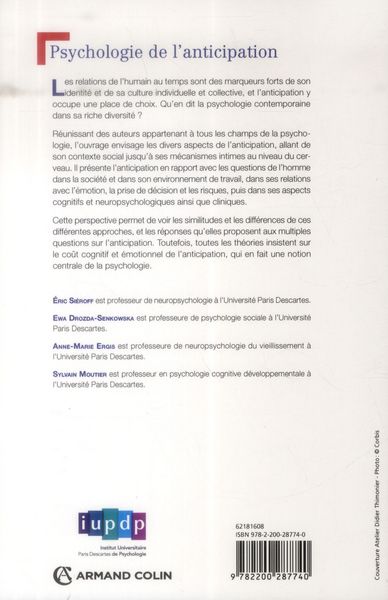 Produktbild: Psychologie de l anticipation