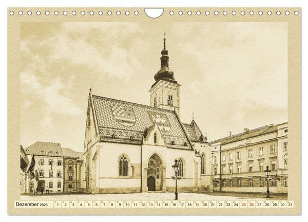 Produktbild: Zagreb &ndash; Ein Kalender im Zeitungsstil (Wandkalender 2026 DIN A4 quer), CALVENDO Monatskalender