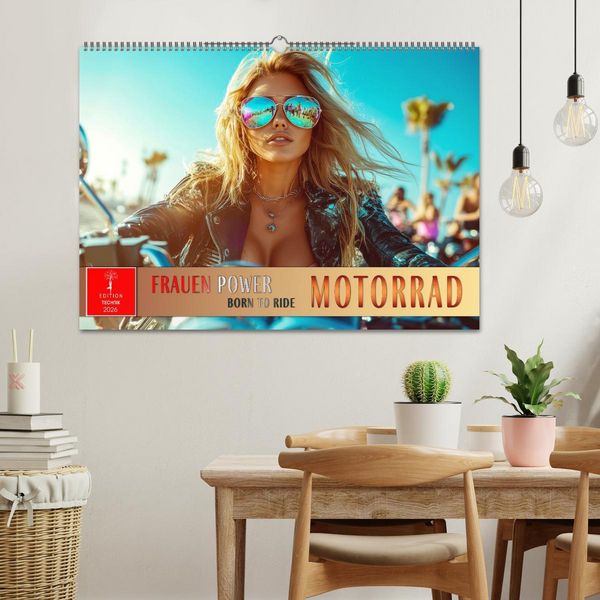 Produktbild: Frauen Power Motorrad (Wandkalender 2026 DIN A2 quer), CALVENDO Monatskalender