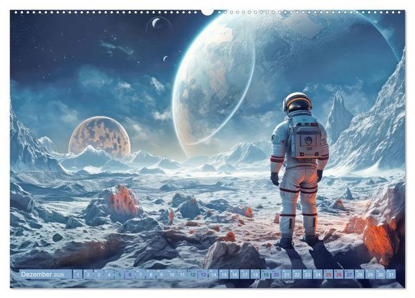 Produktbild: Raumschiff-Abenteuer (hochwertiger Premium Wandkalender 2026 DIN A2 quer), Kunstdruck in Hochglanz