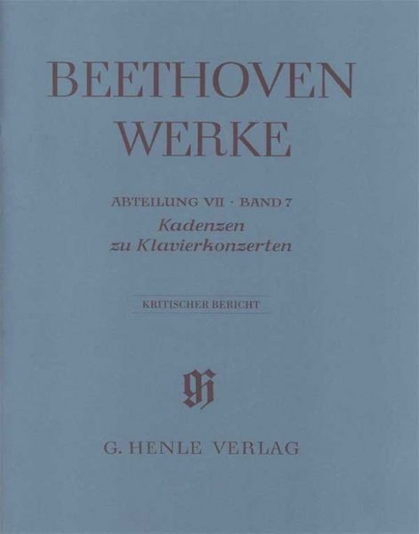 Produktbild: Ludwig van Beethoven - Abt. 7, Bd. 7 | Kadenzen zu Klavierkonzerten