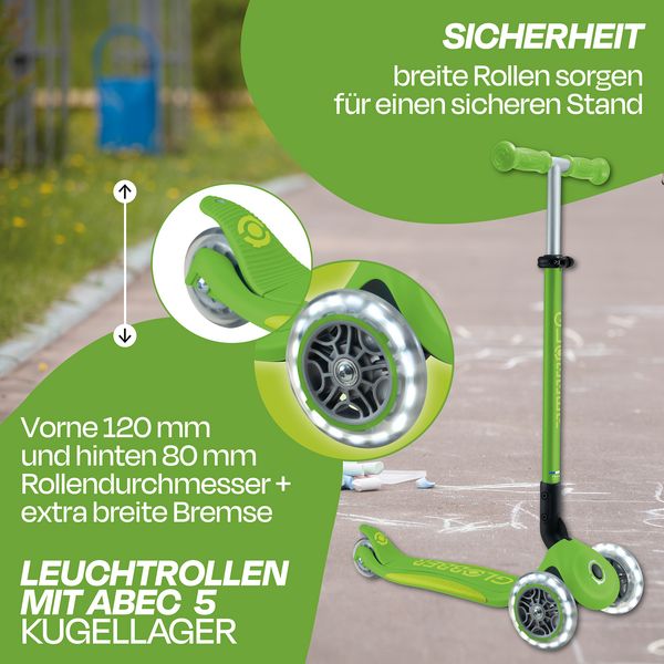 Produktbild: GLOBBER ELITE LIGHTS gr&uuml;n, mit Leuchtrollen