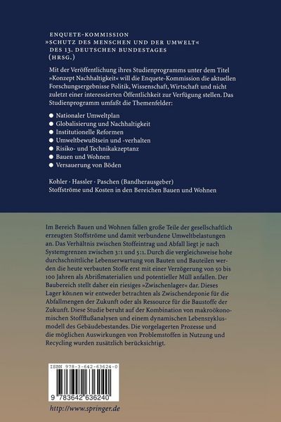Produktbild: Stoffstr&ouml;me und Kosten in den Bereichen Bauen und Wohnen