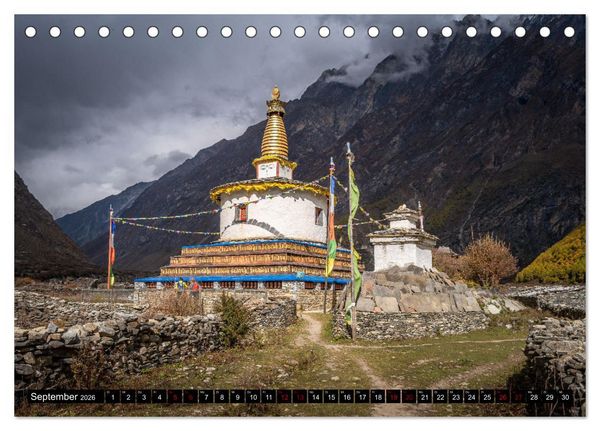 Produktbild: Nepal Tsum Valley - Tal des Gl&uuml;cks (Tischkalender 2026 DIN A5 quer), CALVENDO Monatskalender