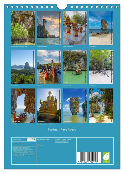 Produktbild: Thailand - Perle Asiens (Wandkalender 2026 DIN A4 hoch), CALVENDO Monatskalender