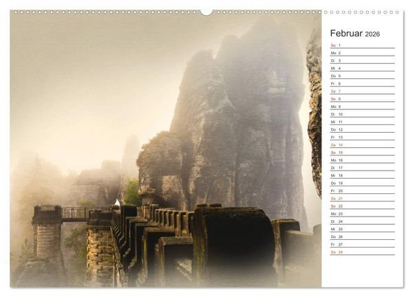 Produktbild: Traumhafte S&auml;chsische Schweiz (hochwertiger Premium Wandkalender 2026 DIN A2 quer), Kunstdruck in Hochglanz