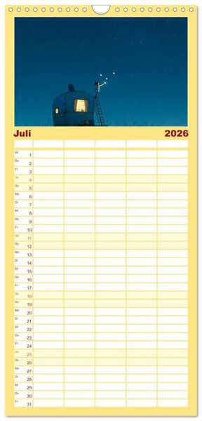 Produktbild: Familienplaner 2026 - Caravanesque mit 5 Spalten (Wandkalender, 21 x 45 cm) CALVENDO