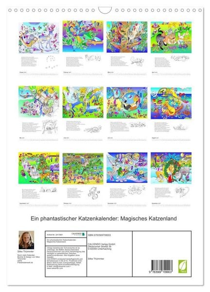 Produktbild: Ein phantastischer Katzenkalender: Magisches Katzenland (Wandkalender 2027 DIN A3 hoch), CALVENDO Monatskalender