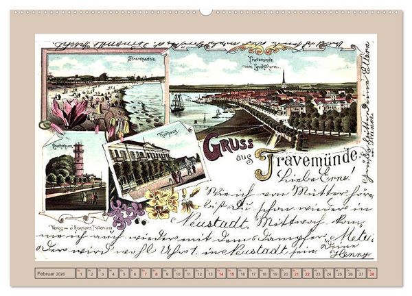Produktbild: Gru&szlig; aus Travem&uuml;nde (Wandkalender 2026 DIN A2 quer), CALVENDO Monatskalender