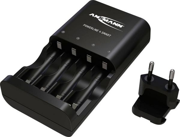 Produktbild: Ansmann Powerline 4 Smart Rundzellen-Ladeger&auml;t NiCd, NiMH Micro (AAA), Mignon (AA)