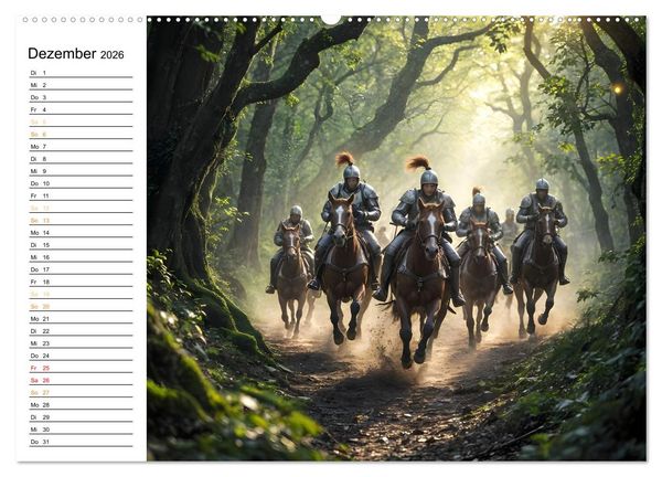 Produktbild: Rittertum und Mythos &ndash; Das Zeitalter der Ehre (Wandkalender 2026 DIN A2 quer), CALVENDO Monatskalender