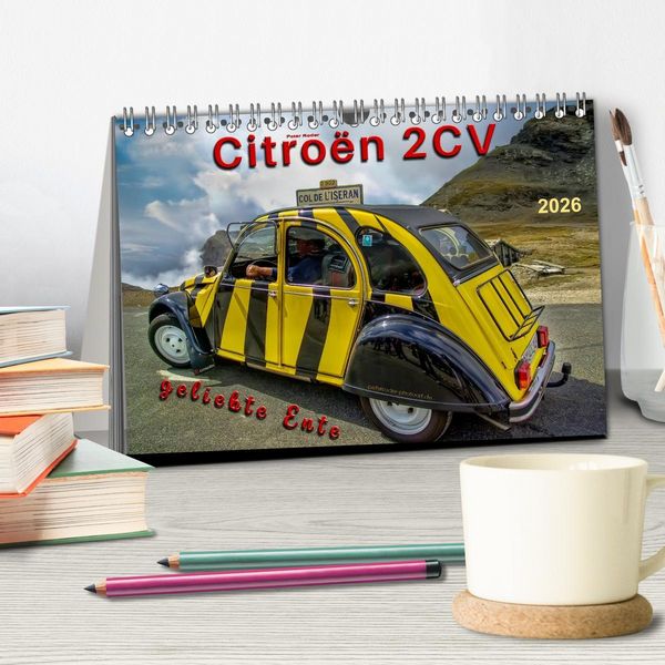 Produktbild: Citro&euml;n 2CV - geliebte Ente (Tischkalender 2026 DIN A5 quer), CALVENDO Monatskalender