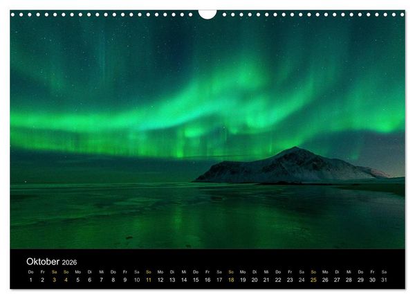 Produktbild: Magische N&auml;chte - POLARLICHT (Wandkalender 2026 DIN A3 quer), CALVENDO Monatskalender