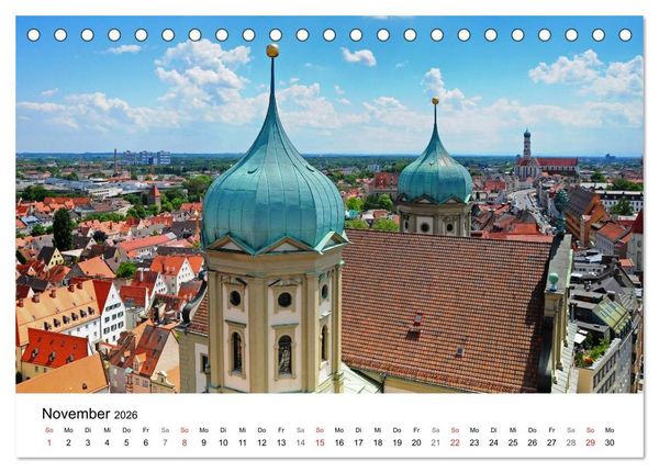 Produktbild: Augsburg &ndash; Die Highlights der schw&auml;bischen Metropole (Tischkalender 2026 DIN A5 quer), CALVENDO Monatskalender