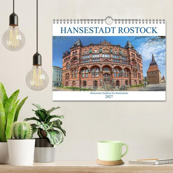 Produktbild: Hansestadt Rostock Historischer Stadtkern bis Warnem&uuml;nde (Wandkalender 2027 DIN A4 quer), CALVENDO Monatskalender