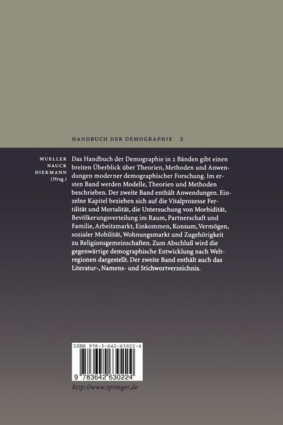 Produktbild: Handbuch der Demographie 2