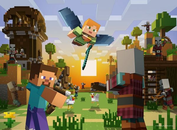 Produktbild: Kinderpuzzle 150 XXL Teile - Minecraft - Baukunst und Abenteuer