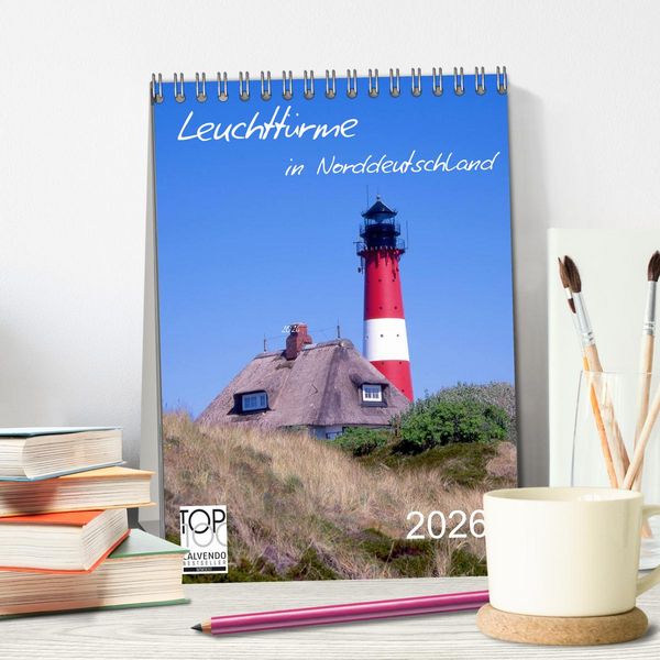 Produktbild: Leuchtt&uuml;rme in Norddeutschland (Tischkalender 2026 DIN A5 hoch), CALVENDO Monatskalender