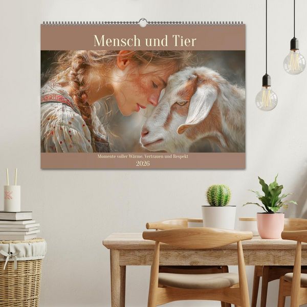 Produktbild: Mensch und Tier. Momente voller W&auml;rme, Vertrauen und Respekt (Wandkalender 2026 DIN A2 quer), CALVENDO Monatskalender